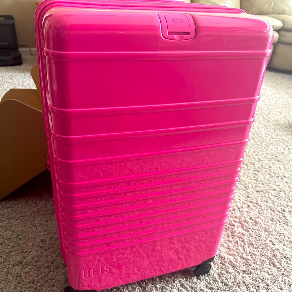 Limited Edition Barbie x Beis 29 inch check in luggage